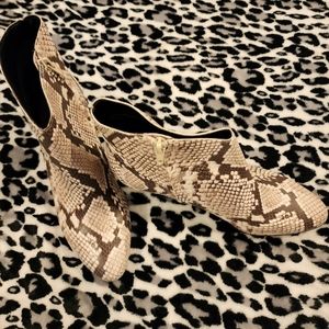 INC Snake Skin Booties